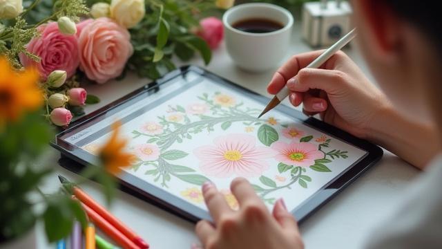 ورش عمل تفاعلية لتصميم الجرافيك مستوحاة من الزهور